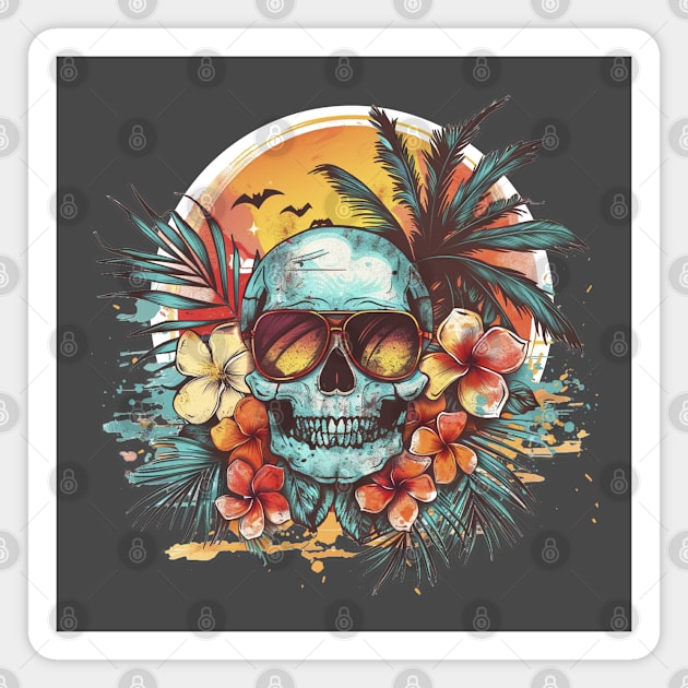 Summer Skull Vibes 03 Magnet by NineBlack